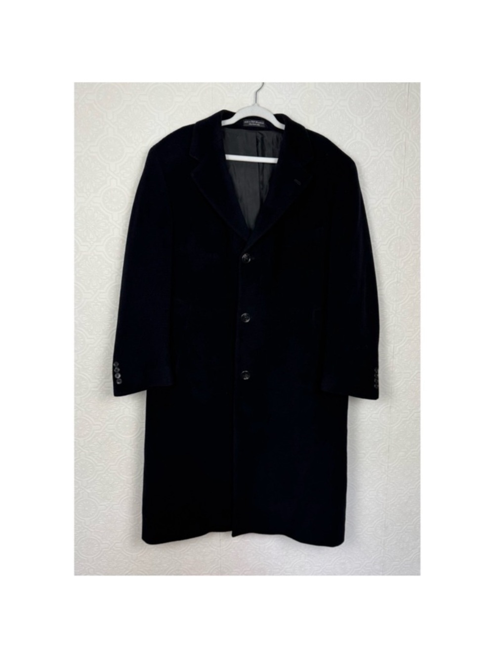 Ralph Lauren Black Cashmere and Wool Trench Coat Men's Pea Coat
